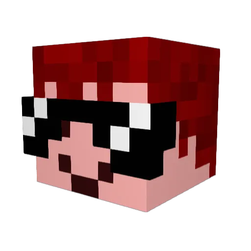 RedDiamond1 Minecraft avatar head, 3D render