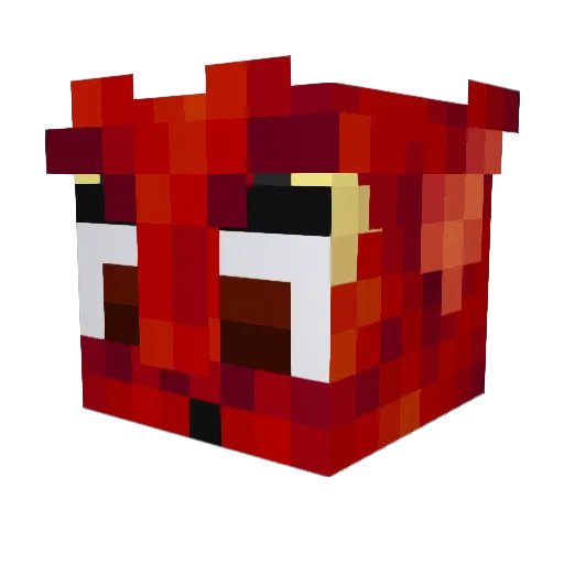 RedDragon142 Minecraft avatar head, 3D render