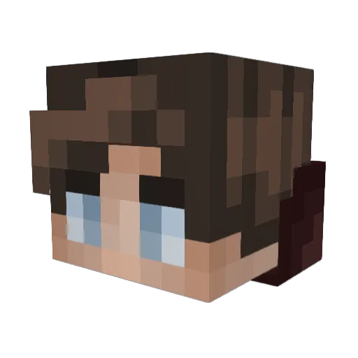 RedDual Minecraft avatar head, 3D render