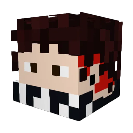 RedDunDrums Minecraft avatar head, 3D render