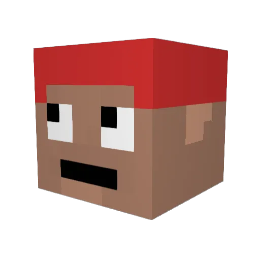 RedEple Minecraft avatar head, 3D render