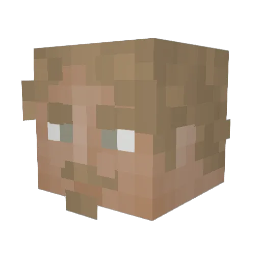 RedFireDrag Minecraft avatar head, 3D render
