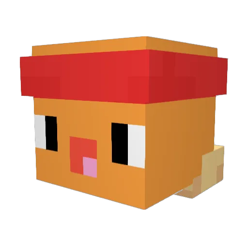 RedFishyBoi Minecraft avatar head, 3D render