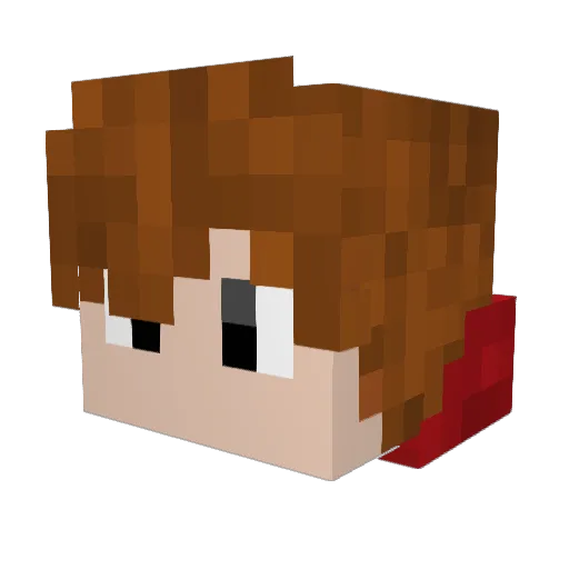 RedFurd Minecraft avatar head, 3D render