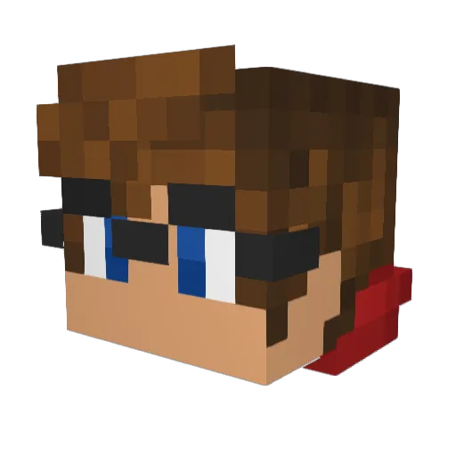 RedGamingTV Minecraft avatar head, 3D render