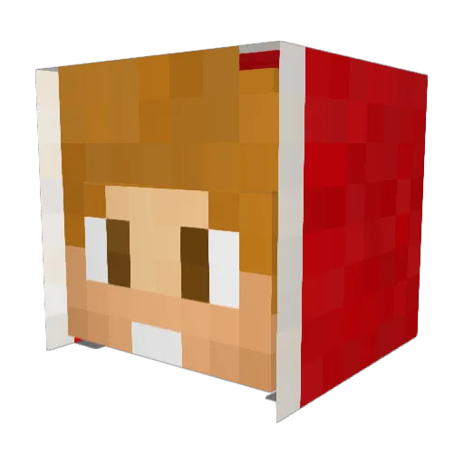 RedGraphix Minecraft avatar head, 3D render