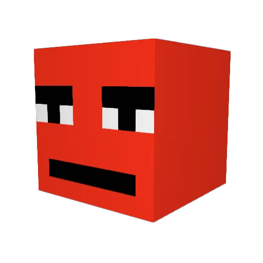 RedGuyPrime Minecraft avatar head, 3D render