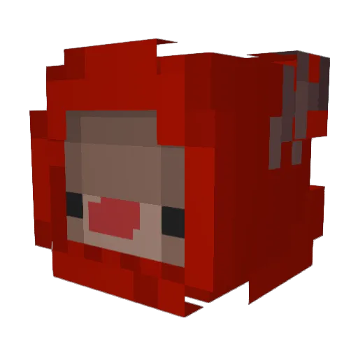 RedHead72 Minecraft avatar head, 3D render