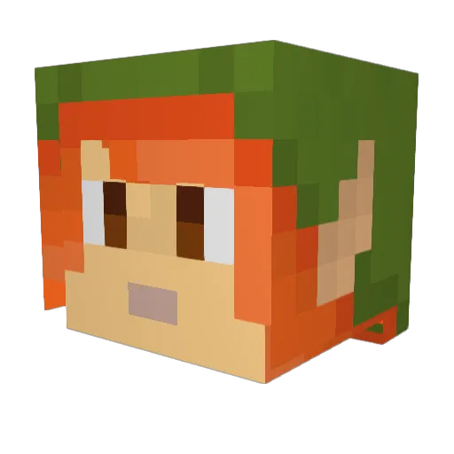 RedHeadOrphan Minecraft avatar head, 3D render