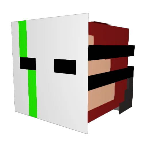 RedHeadZed Minecraft avatar head, 3D render