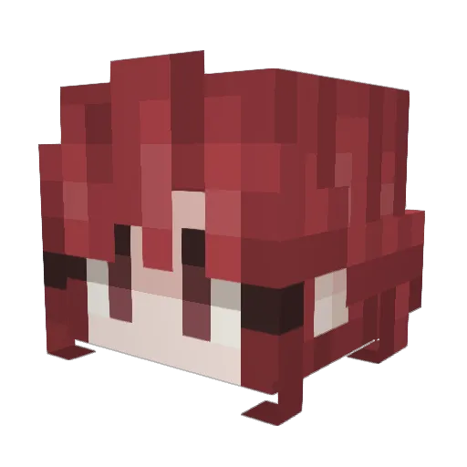 RedHedgehog7448 Minecraft avatar head, 3D render