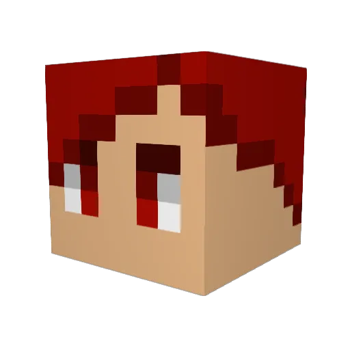 RedHen771 Minecraft avatar head, 3D render