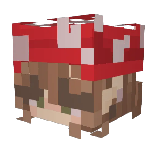 RedKaniSushi Minecraft avatar head, 3D render