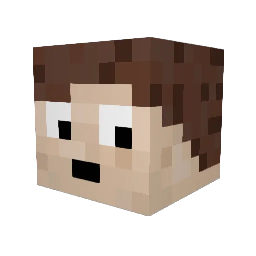 RedKerbal Minecraft avatar head, 3D render