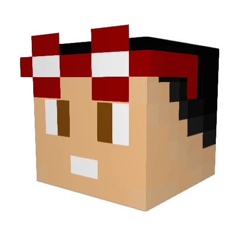 RedKill24 Minecraft avatar head, 3D render
