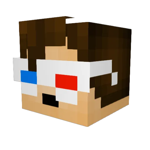 RedKrzys Minecraft avatar head, 3D render