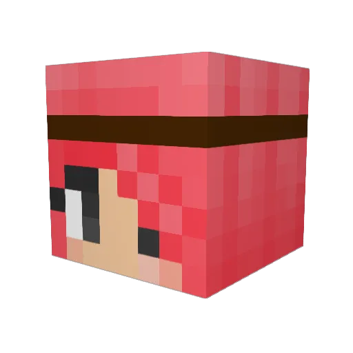 RedLady77 Minecraft avatar head, 3D render