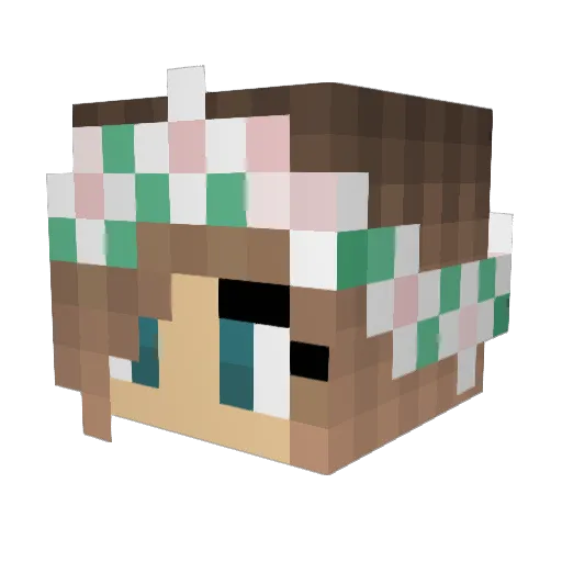 RedLeaf24 Minecraft avatar head, 3D render