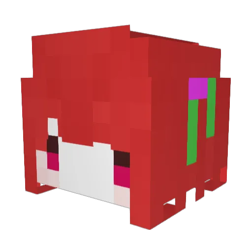 RedLeafAN Minecraft avatar head, 3D render