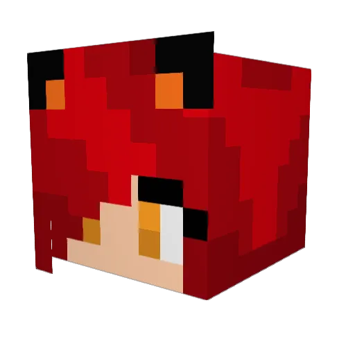 RedLeopardzXD Minecraft avatar head, 3D render
