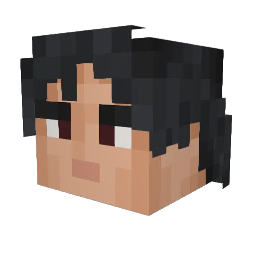 RedLightning886 Minecraft avatar head, 3D render