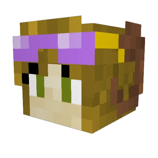 RedLily_ Minecraft avatar head, 3D render