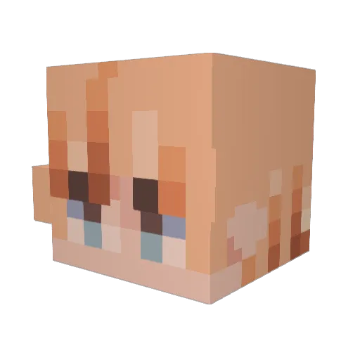 RedLizard3 Minecraft avatar head, 3D render