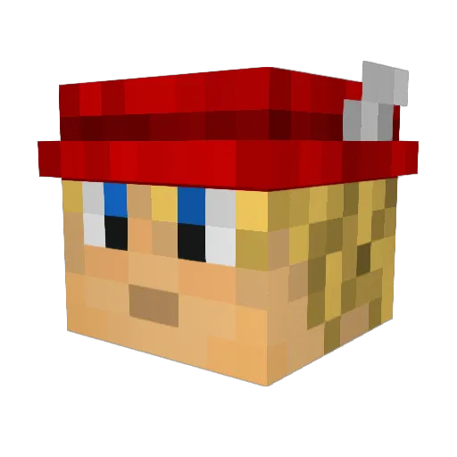 RedMage08 Minecraft avatar head, 3D render