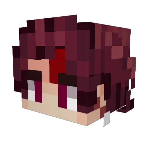 RedMage_85 Minecraft avatar head, 3D render