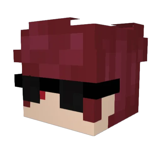 RedManAlert Minecraft avatar head, 3D render