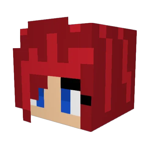RedMisted Minecraft avatar head, 3D render