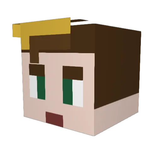RedNered Minecraft avatar head, 3D render
