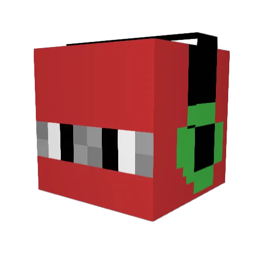 RedNinjaRed Minecraft avatar head, 3D render