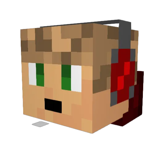 RedNinjaRedHat Minecraft avatar head, 3D render