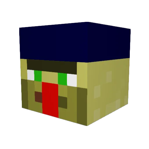 RedNosedNinja Minecraft avatar head, 3D render