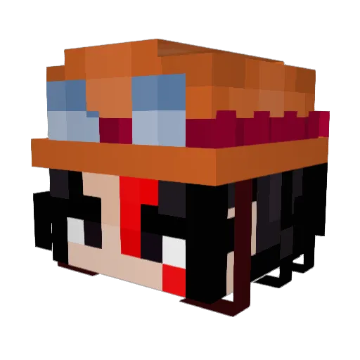 RedOmega09 Minecraft avatar head, 3D render