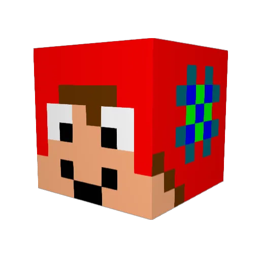 RedPackLP Minecraft avatar head, 3D render