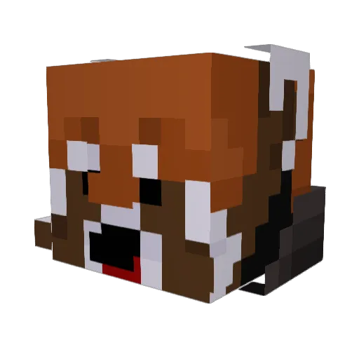 RedPanda1210 Minecraft avatar head, 3D render