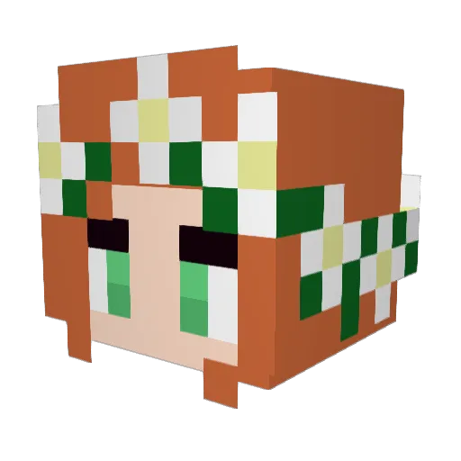 RedPanda1245 Minecraft avatar head, 3D render