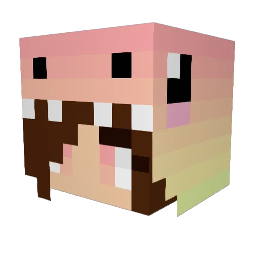 RedPanda83 Minecraft avatar head, 3D render
