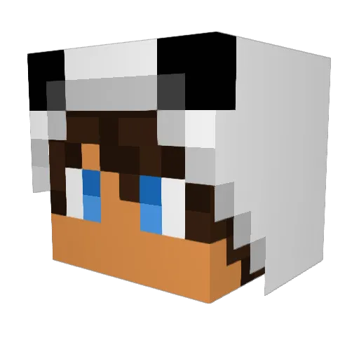 RedPandaTube Minecraft avatar head, 3D render