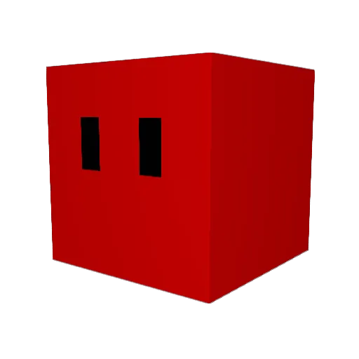 RedPatchesMines Minecraft avatar head, 3D render
