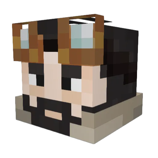 RedPatriot76 Minecraft avatar head, 3D render