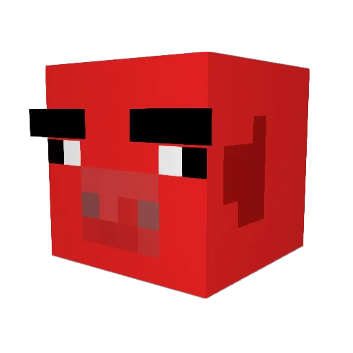 RedPig_0825 Minecraft avatar head, 3D render