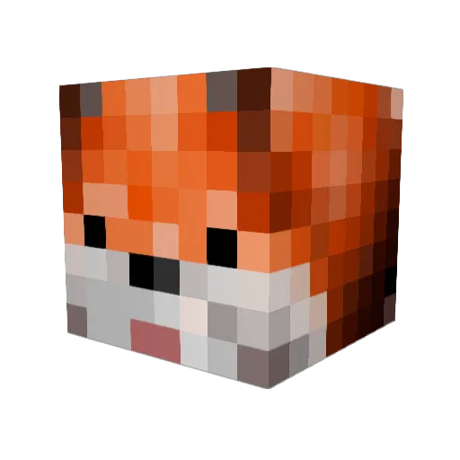 RedPoonda Minecraft avatar head, 3D render