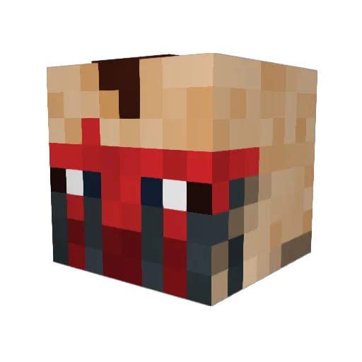 RedPunk3 Minecraft avatar head, 3D render