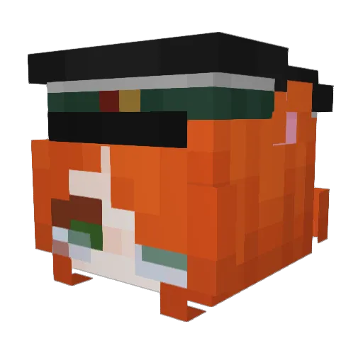 RedRedhead Minecraft avatar head, 3D render