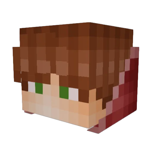 RedRedux Minecraft avatar head, 3D render