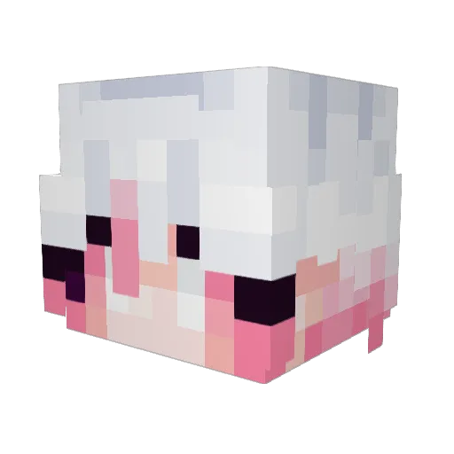 RedRiibbon Minecraft avatar head, 3D render