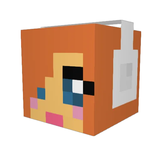 RedRose09 Minecraft avatar head, 3D render